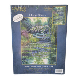 Candamar Designs Charles White Cross Stitch Monets Japanese Bridge 51308 12 x 16